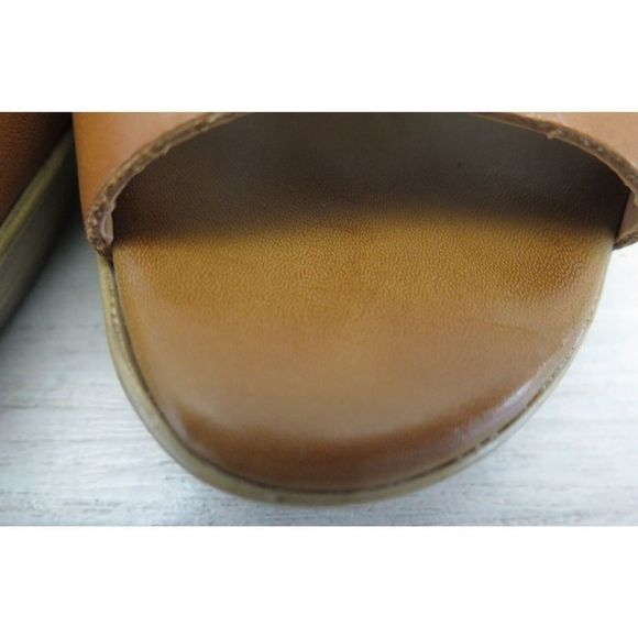 Söfft 1536600 Women's Sz 8M Cognac Dabney Open Toe Leather T-Strap Stacked Heels - Picture 7 of 13